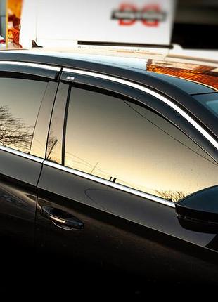 Вітровики з хромованим молдингом sd (4 шт, niken) для skoda superb 2015-2024 рр