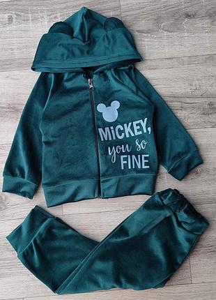 Костюм велюровый "mickie mouse" изумрудный