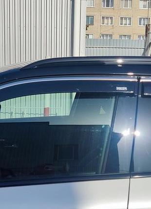 Ветровики с хромированным молдингом (4 шт, niken) для peugeot 2008 2019- гг