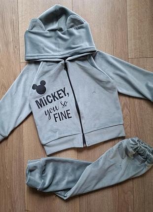 Костюм велюровый "mickie mouse" оливковый