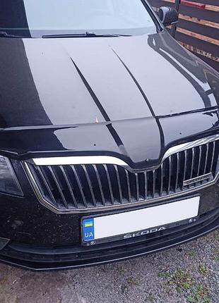 Дефлектор капота 2013-2015 (eurocap) для skoda superb