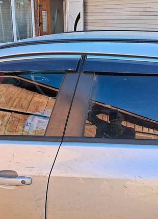Хромированные ветровики с полосой hb/sd (4 шт, sunplex chrome) для opel astra j 2009-2015 гг