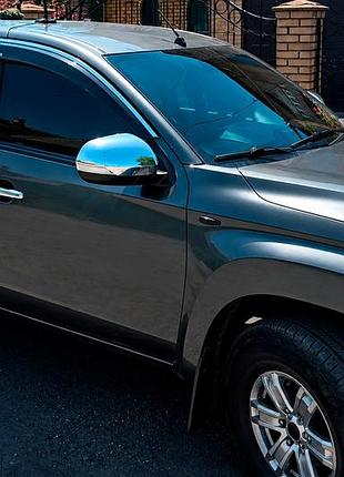 Ветровики с хромированным молдингом (4 шт, niken) для mitsubishi l200 2015-2024 гг