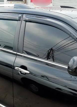 Ветровики на окна (4 шт, hic) для toyota highlander 2008-2013 гг