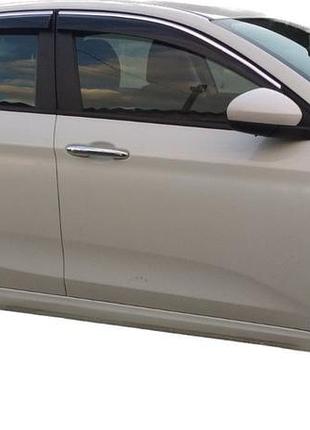 Вітровики з хромованим молдингом (4 шт., sunplex chrome) для fiat tipo 2016- рр