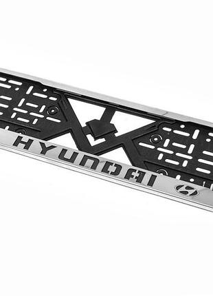 Рамка під номер хром hyundai (1 шт, нержавіюча сталь) для hyundai
