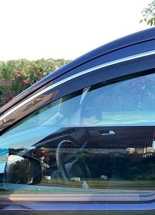 Ветровики с хромированным молдингом (2 шт., sunplex chrome) для volkswagen caddy 2020- гг