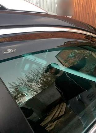 Ветровики с хромированным молдингом sw (4 шт, eu, hic) для volkswagen passat b7 2012-2015 гг