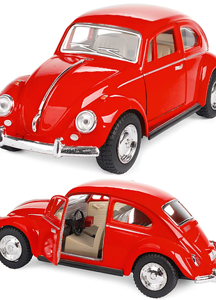 Машинка металева kinsmart kt5057w 1:32 1967 volkswagen classical beetle (жук) інерційна, двері відчиняються / червоний