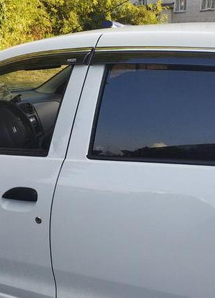Ветровики с хромированным молдингом (4 шт, niken) для dacia sandero 2013-2020 гг