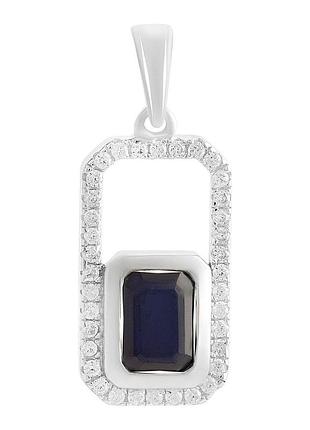 Серебряная подвеска komilfo с сапфиром 1.627ct, фианитами (2202509)