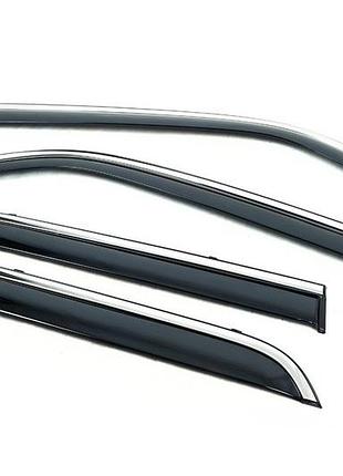 Ветровики с хромированным молдингом (4 шт, niken) для toyota 4runner 2009-2024 гг