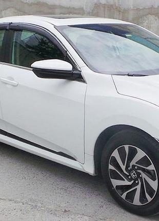Молдинги на двери (4 шт, черные) для honda civic sedan x 2016-2021 гг