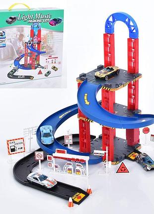 Игровой набор паркинг 3 этажа 4 машинки 0908-71a