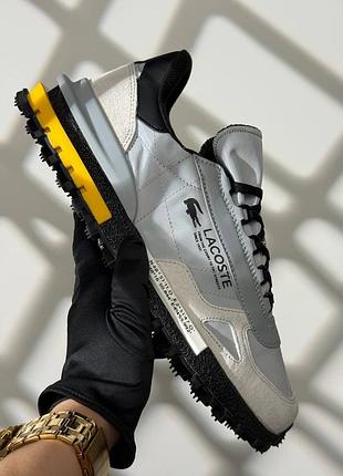 Мужские кроссовки lacoste elite active light grey black