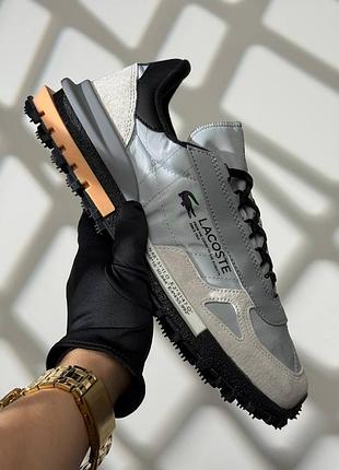 Мужские кроссовки lacoste elite active light grey black