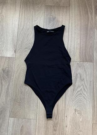 Жіноче базове боді чорне zara