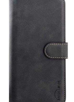 Чехол книжка leather flip для motorola g86 power на магните с подставкой черный