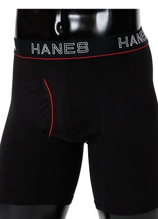 Труси-боксери hanes з антибактеріальною та дезодоруючою обробкою (fresh iq), відводять піт, швидковисихають,