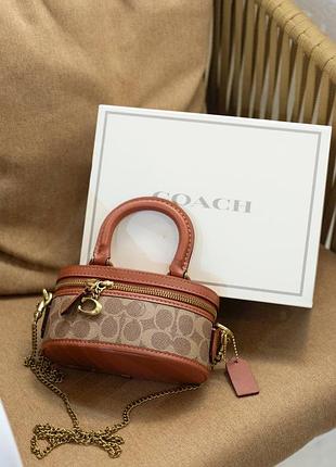 Сумка coach trail crossbody 12 in signature canvas