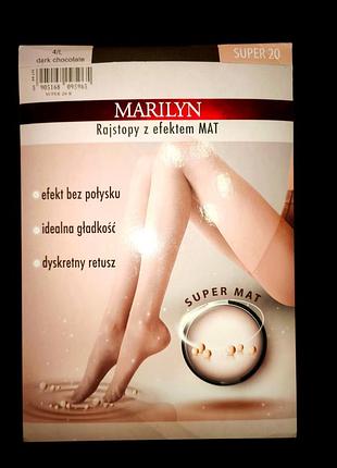 Матовые колготки marilyn super mat 20 den, размер 4 (l), цвет dark chocolate (темный шоколад)