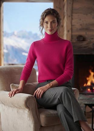 Женский гольф водолазка кашемир и шерсть moni&amp;co (размер l/xl), фуксия
