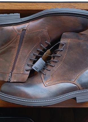 Черевики jack&jones footw jfwdelaney leather 12240460 оригінал нові р.42 натуральна шкіра коричневі