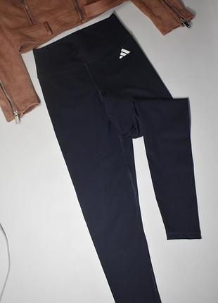 Синие гладкие лосины adidas xs