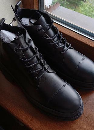 Ботинки selected home b slhwayne leather 16087139 оригинал новые р.42 черные натуральная кожа