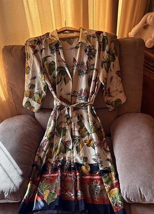 Ефектна сукня zara з тропічним принтом 🌿 | eur l