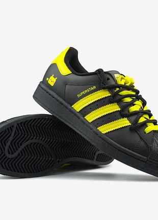 Adidas superstar pokemon black yellow custom