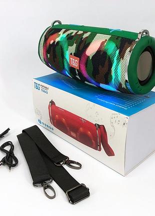 Портативна колонка tg642 з rgb підсвічуванням та ремінцем, колонка для вечірки. колір: камуфляж