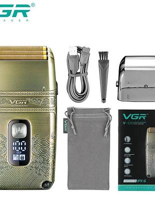 Профессиональная электробритва шейвер vgr v-335 shaver с тремя ножевыми блоками, бритва для бороды
