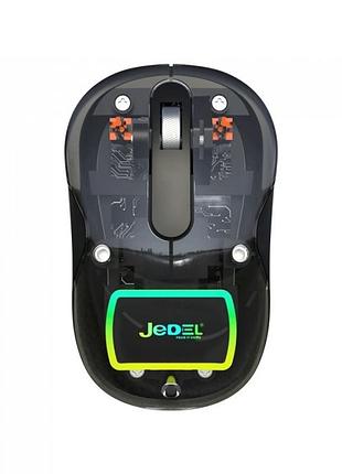 Беспроводная мышь аккумуляторная с usb адаптером, 10м, jedel wd141 прозрачная
