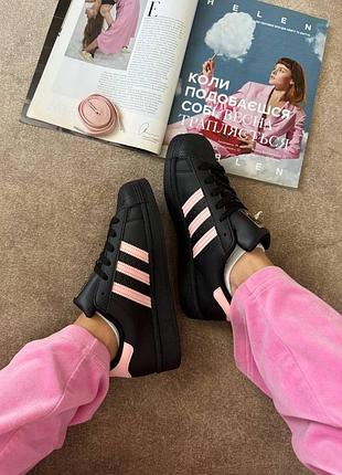 Кросівки adidas superstar smile black pink 🤍