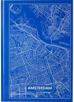 Зошит "axent" а4 maps amsterdam, 96арк., кліт., блакитний 8422-507-a, шт