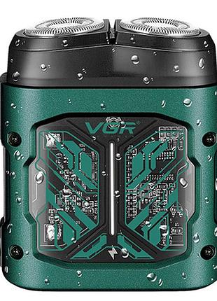 Электробритва vgr v-344. цвет: зеленый