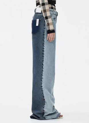 Дизайнерские двухцветные джинсы багги rokh x h&m two- toned baggy jeans.