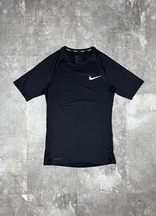 Спортивна футболка компресійна nike pro dri-fit найк про чоловіча рашгард футболка для залу бігу тренувань