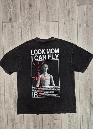 Винтажная футболка travis scott x cactus jack "look mom i can fly",l размер