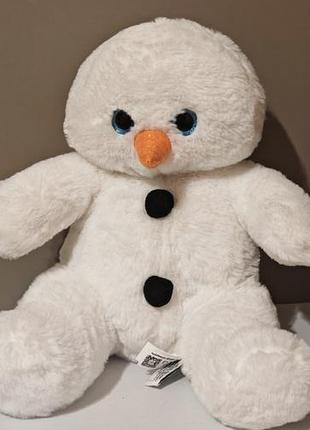 2001 the bear factory snowman plush white stuffed 12" soft and cuddly!
