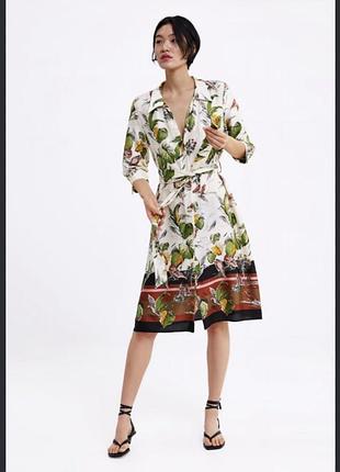Ефектна сукня zara з тропічним принтом 🌿 | eur l