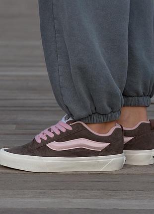 Кроссовки vans knu skool brown pink
