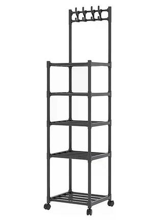 Передвижная этажерка на колесах 5 уровней 42×34×152 см для кухни