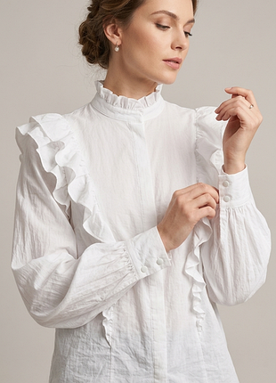 Блуза розкішна з воланами з жатої тканини h&m р. m