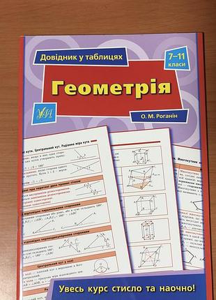 Книга геометрия. справочник в таблицах (7–11 классы) о. м. роганин