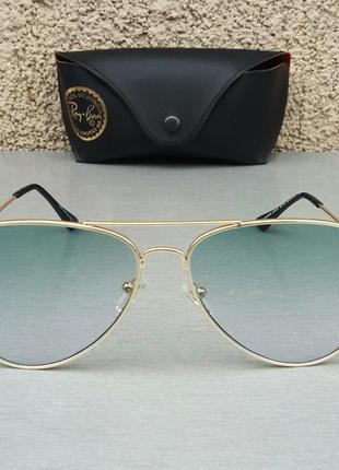 Ray ban aviator окуляри краплі унісекс сонцезахисні блакитні в золоті з градієнтом