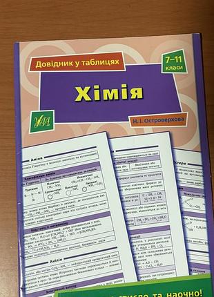 Книга хімія. довідник у таблицях (7–11 класи) н. і. островерхова