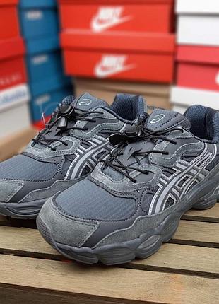 Женские качественные и стильные кроссовки asics gel-nyc thermo black серые
