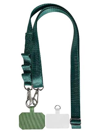 Шнурок широкий с двумя креплениями (2см) 140см dark green